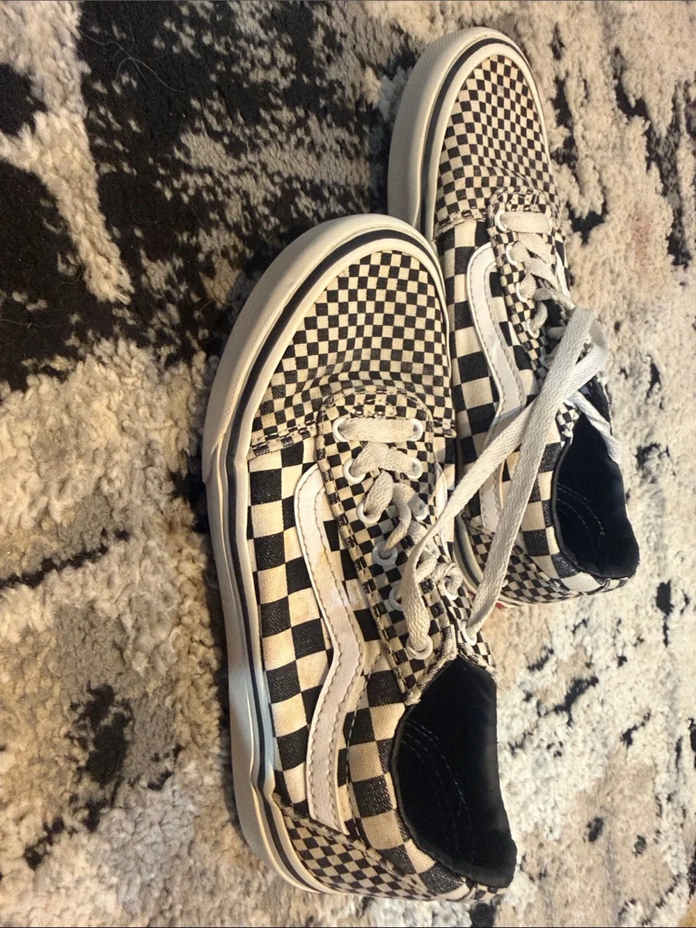 Vans Black and White Checkerboard Youth Sneaker
